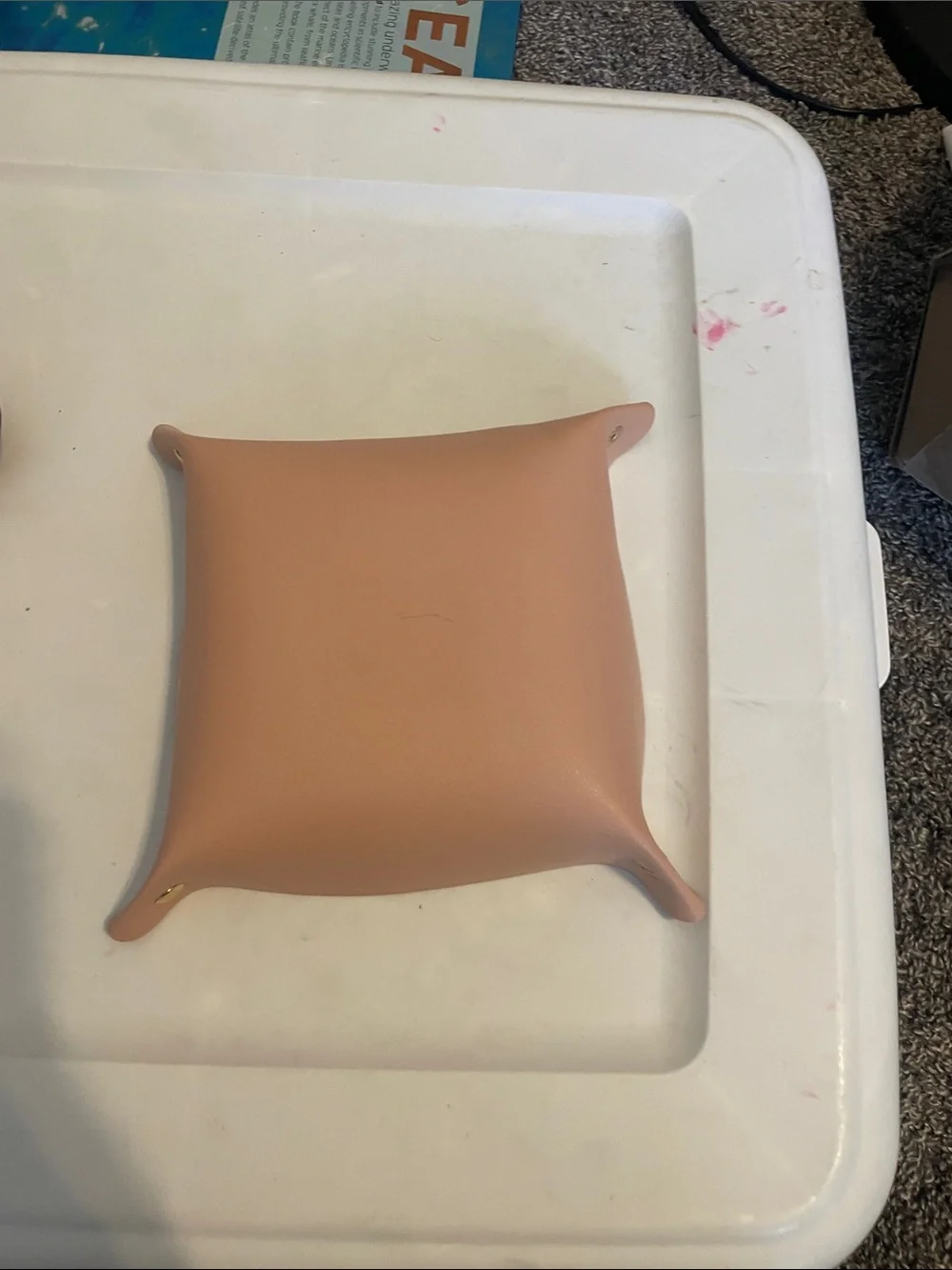 Leather Catchall Tray in Dusty Rose